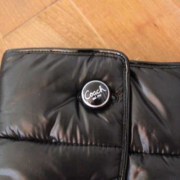 Coach Polina Moon Snow Boot Black Nylon Silver Hardware 7 - Picture 2 of 7